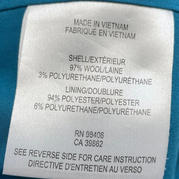 Theory Jemania Slvless Boat Nk w Back Cut Out Lined Wool Polyurethane Blue Sz 12 - Picture 6 of 8